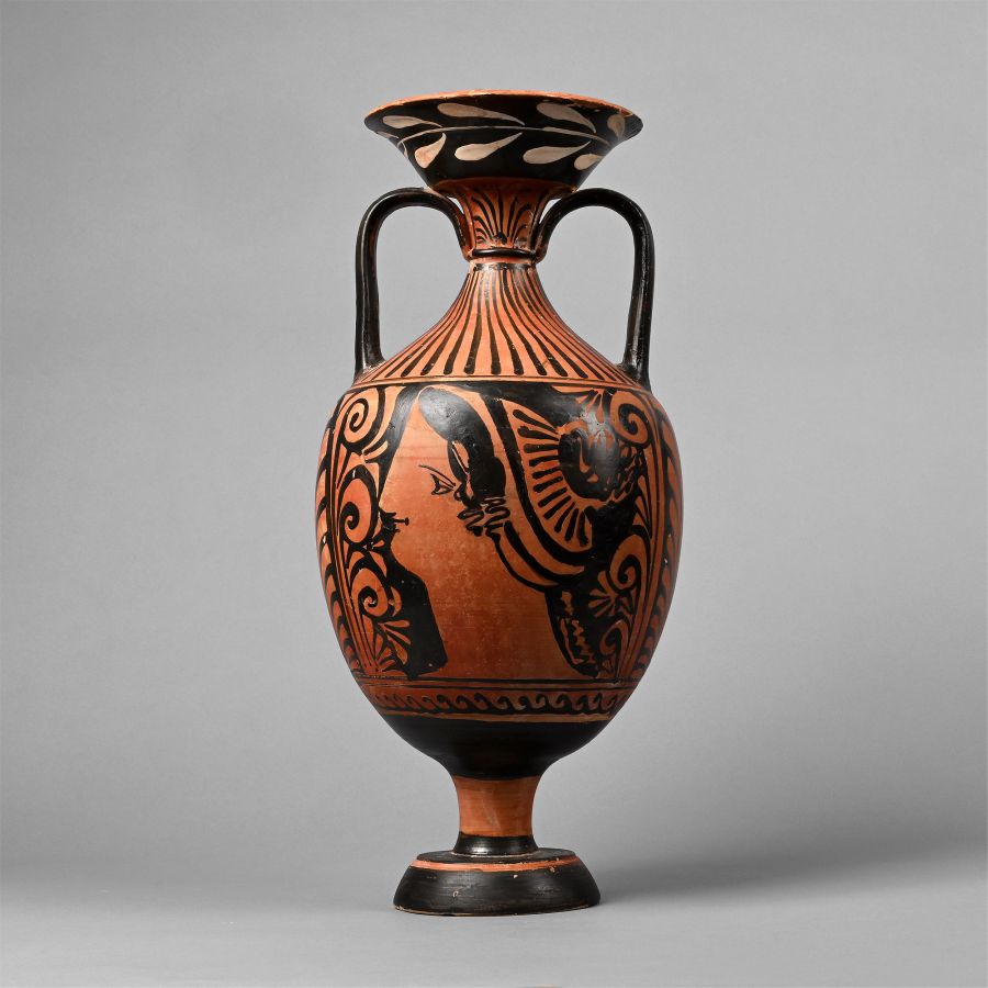 Large Greek Red-Figure Amphora with Lady of Fashion