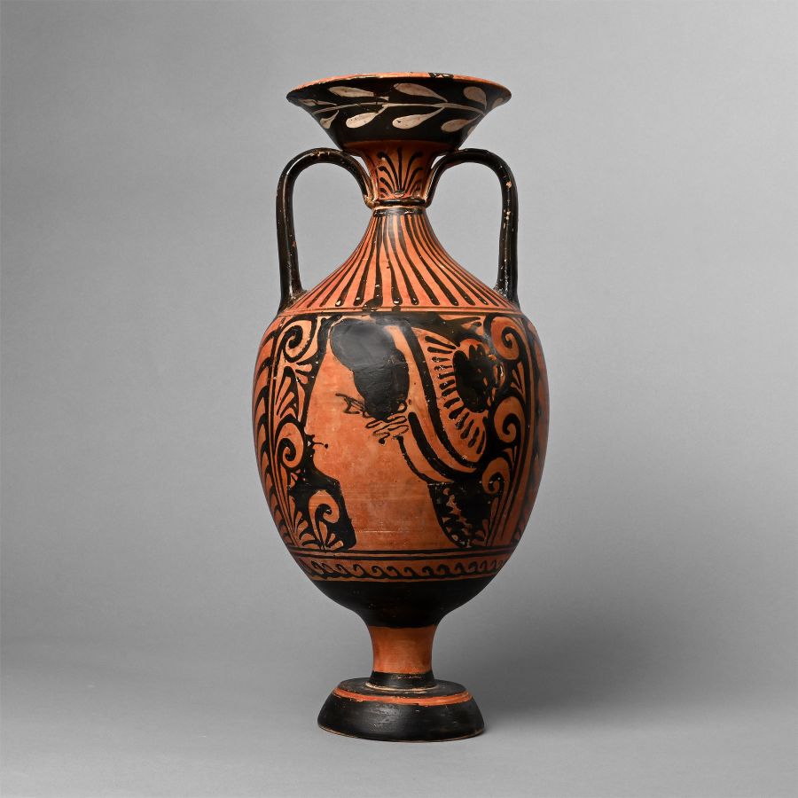 Large Greek Red-Figure Amphora with Lady of Fashion