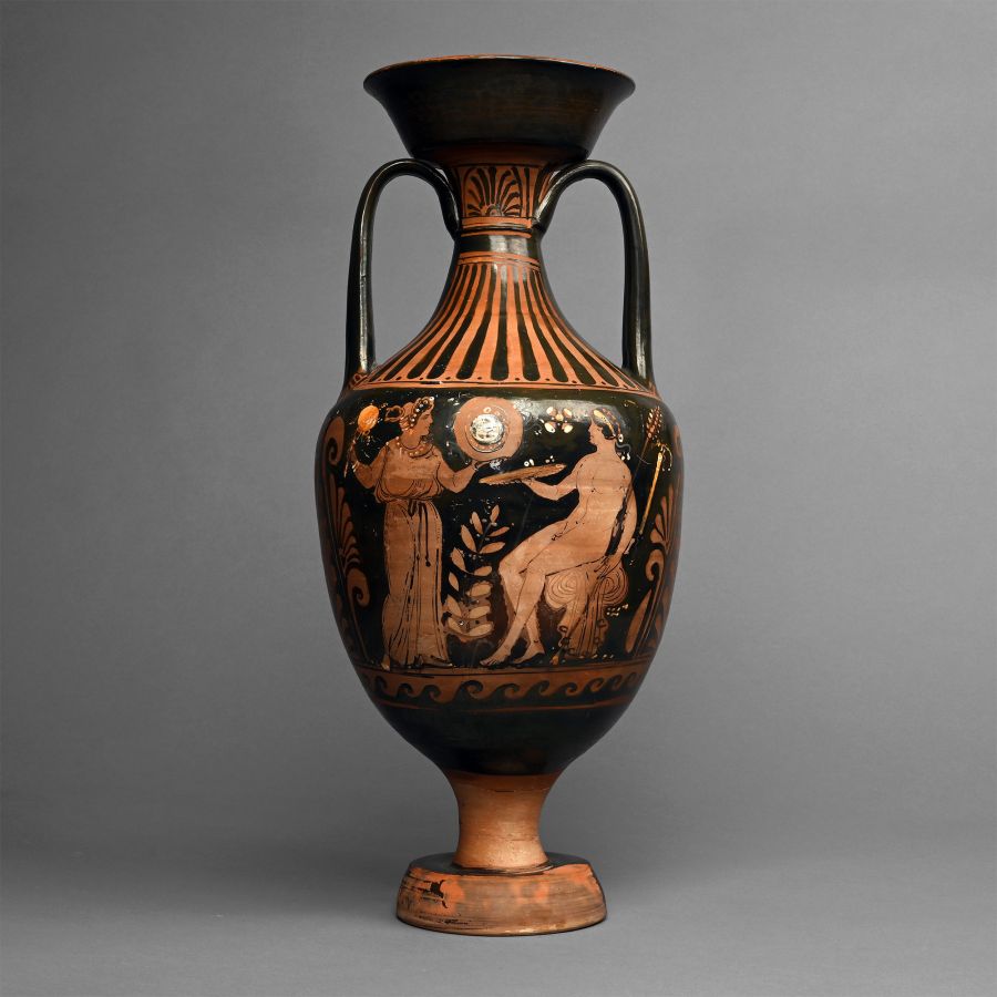 Large Greek Red-Figure Amphora with Dionysian Scenery