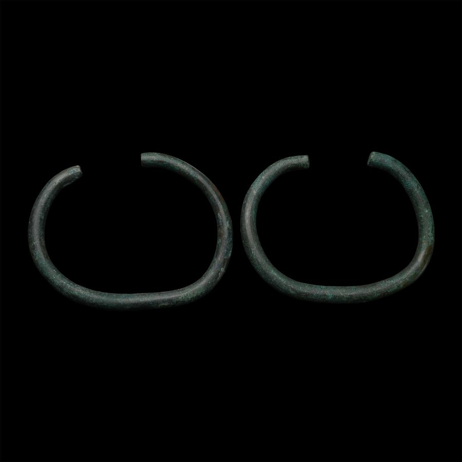 Heavy Bronze Age Ceremonial Penannular Arm-Ring Pair