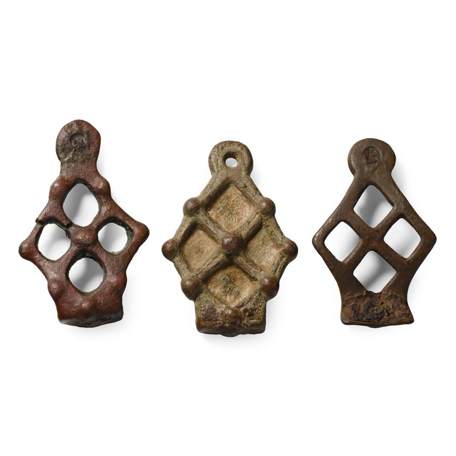 Anglo-Scandinavian Viking Bronze Stirrup Apex Mount Collection