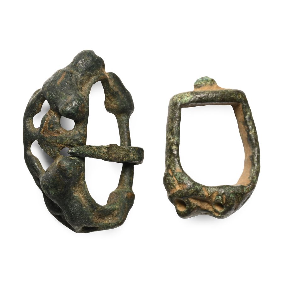 Medieval Bronze Animal Buckle Group