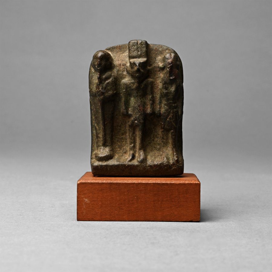 Egyptian Faience Ptah, Amun-Ra and Ra-Horakhty Triad Amulet