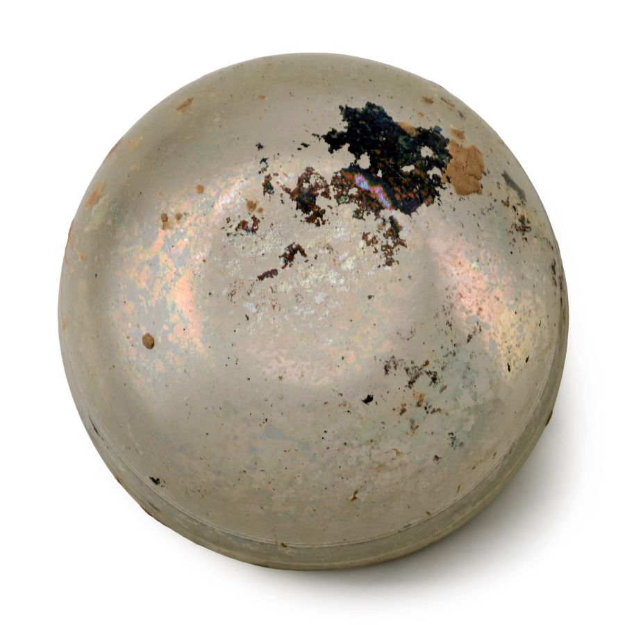 Roman Wheel-Cut Clear Glass Bowl