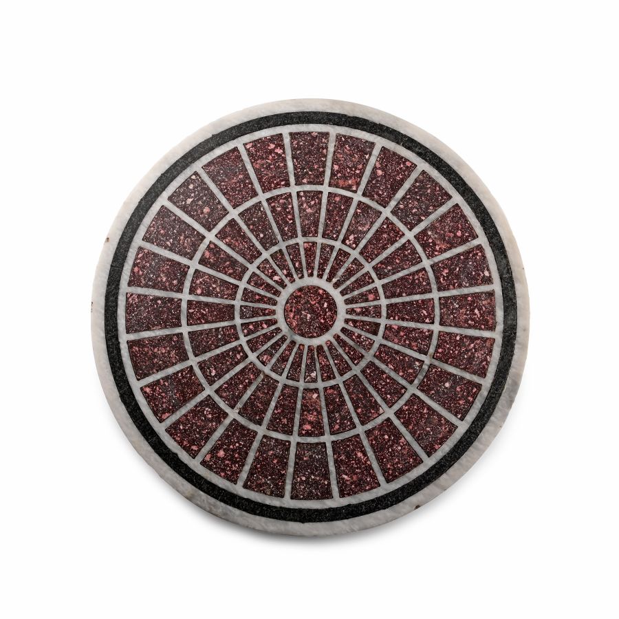 Imperial Porphyry Specimens from the Grand Tour Set into a Marble Table Top