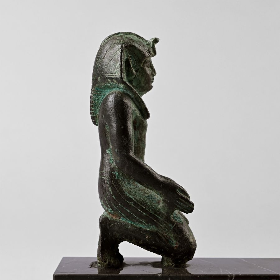 Egyptian Bronze Kneeling Figure of a King