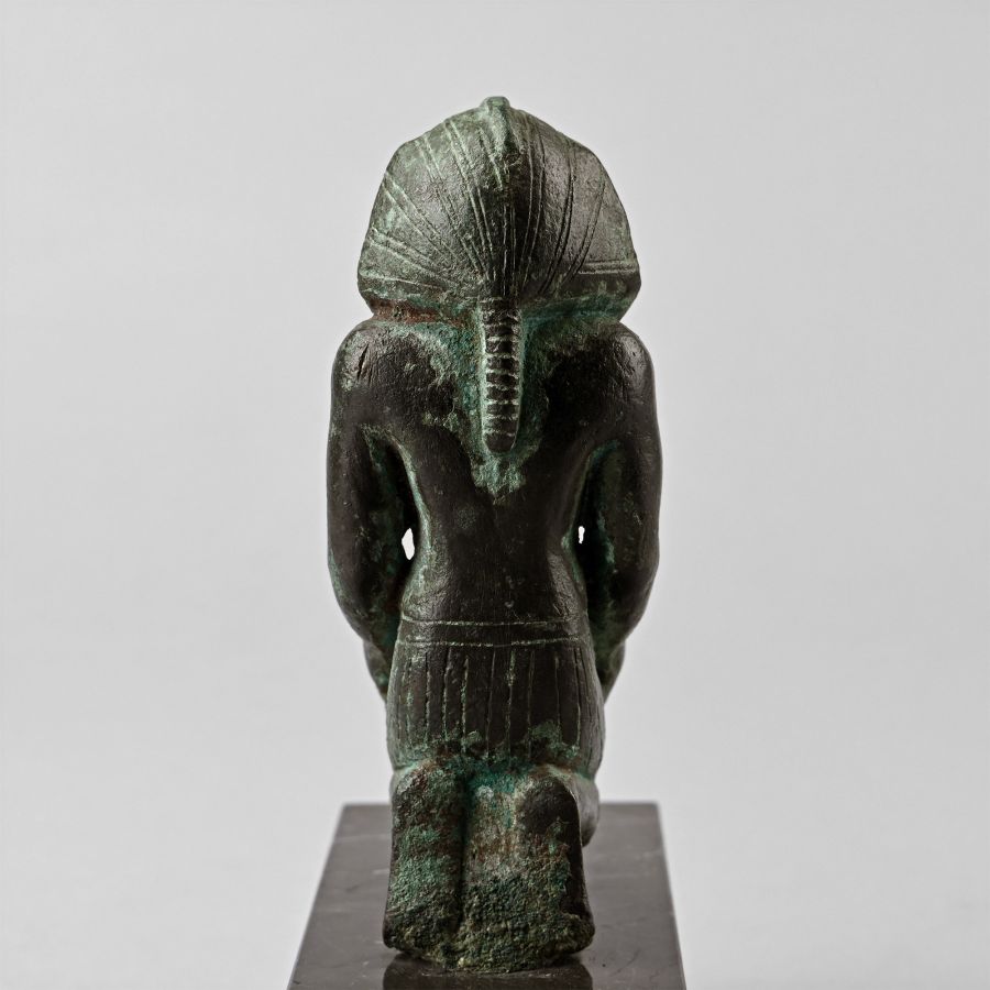 Egyptian Bronze Kneeling Figure of a King