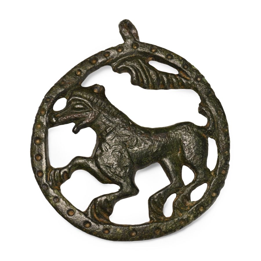 Medieval Knight's Bronze Openwork Heraldic Horse Harness Pendant