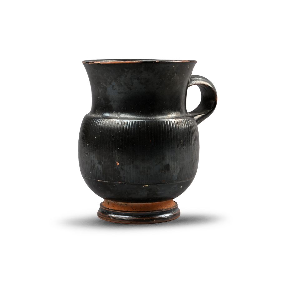 Greek Black-Glazed Thistle Mug