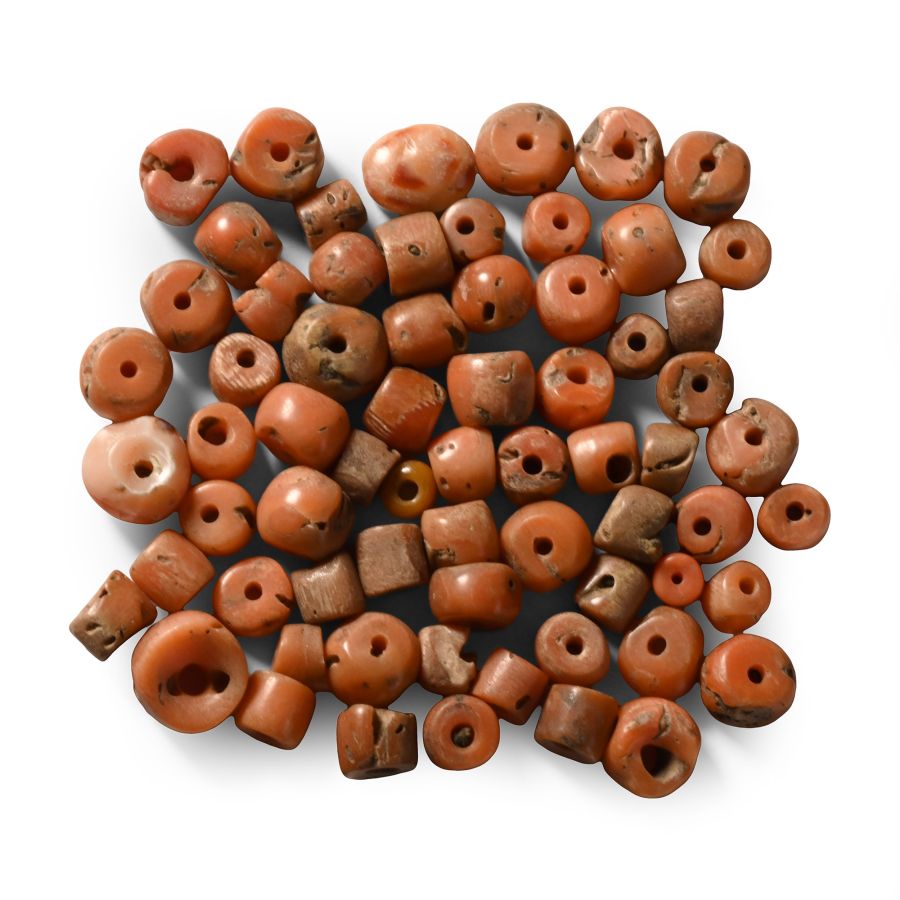 Collection of Orange Coral Beads