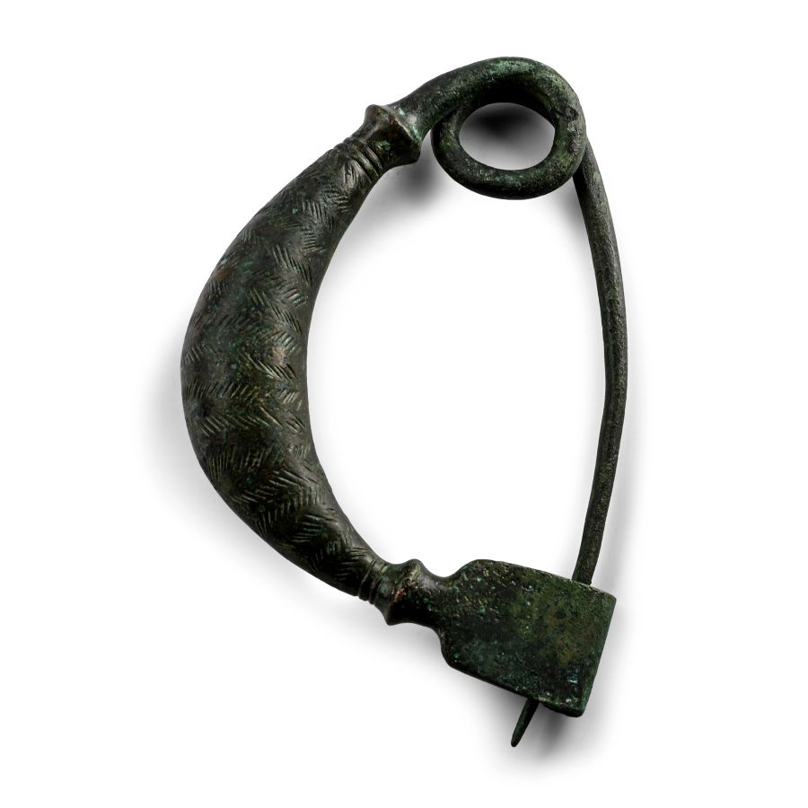Very Large Decorated Bronze Age Fibula