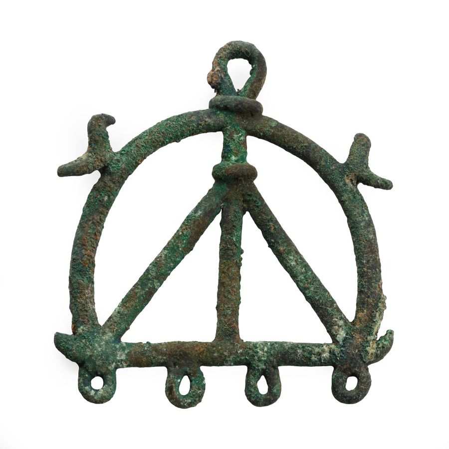 Western Asiatic Bronze Pendant with Birds