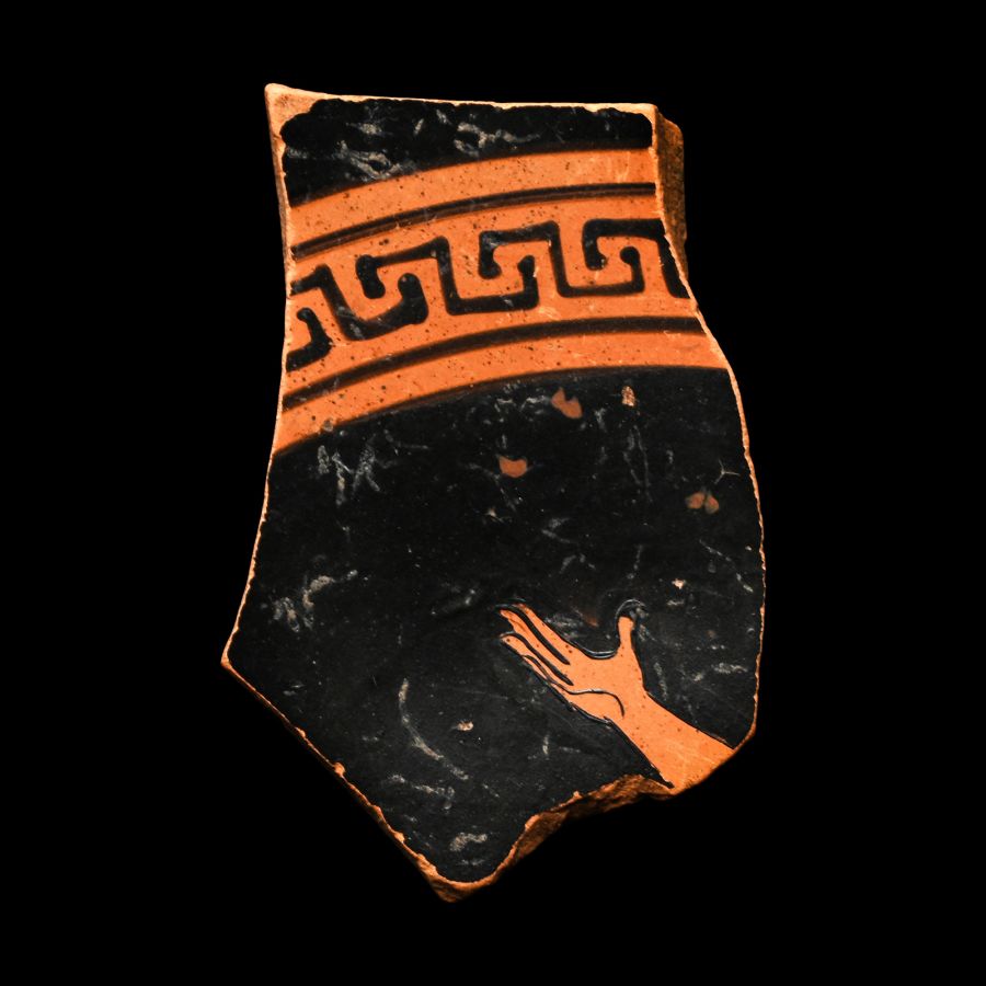 Greek Attic Red-Figure Kylix Fragment of a Hand