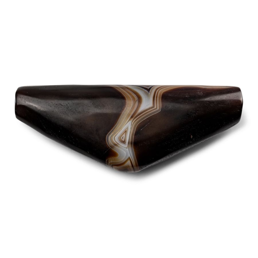 Large Bactrian Banded Agate Elbow Bead