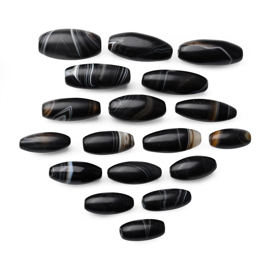 Large Bactrian Banded Agate Bead Collection