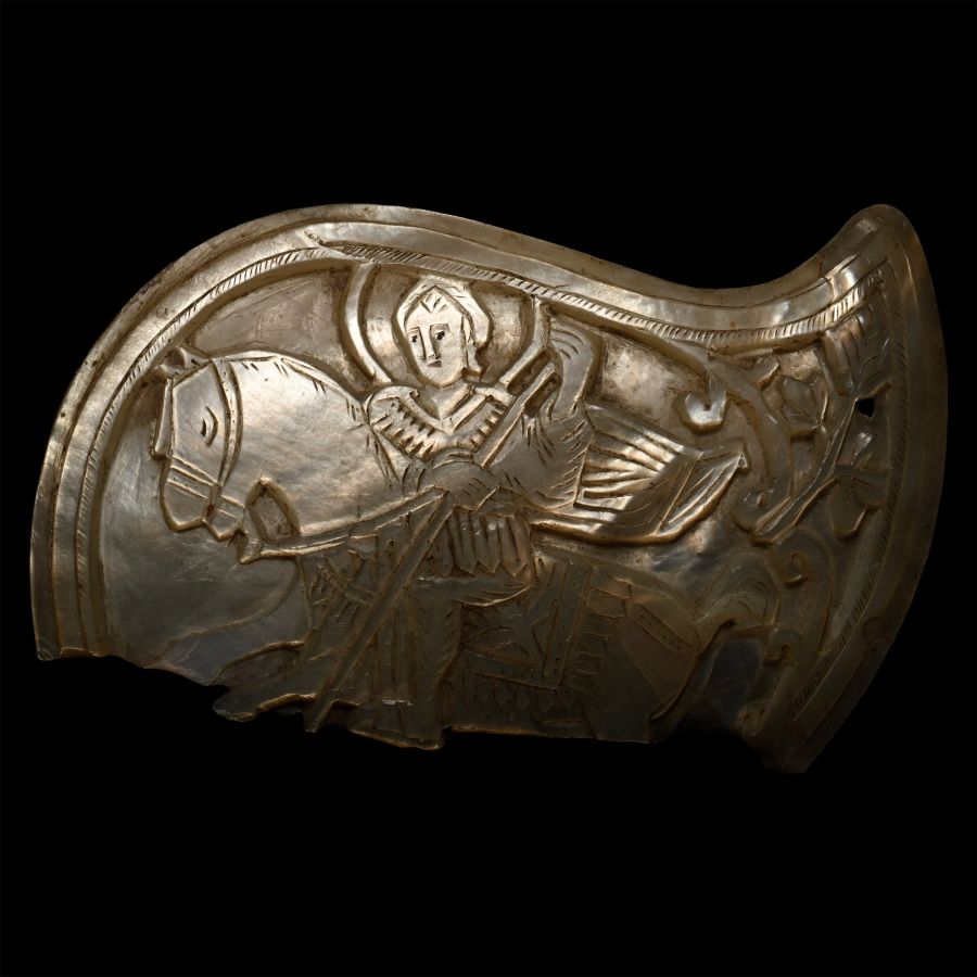 Post Medieval Carved Nacre with St George