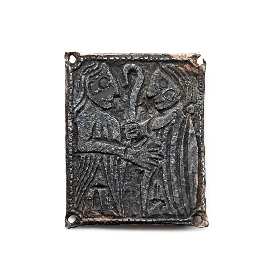 Viking Silver Freyr and Freyja Casket Mount
