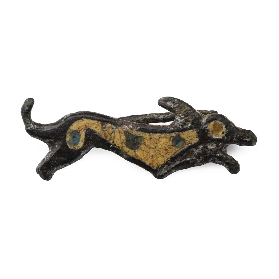 Roman Enamelled Dog Brooch