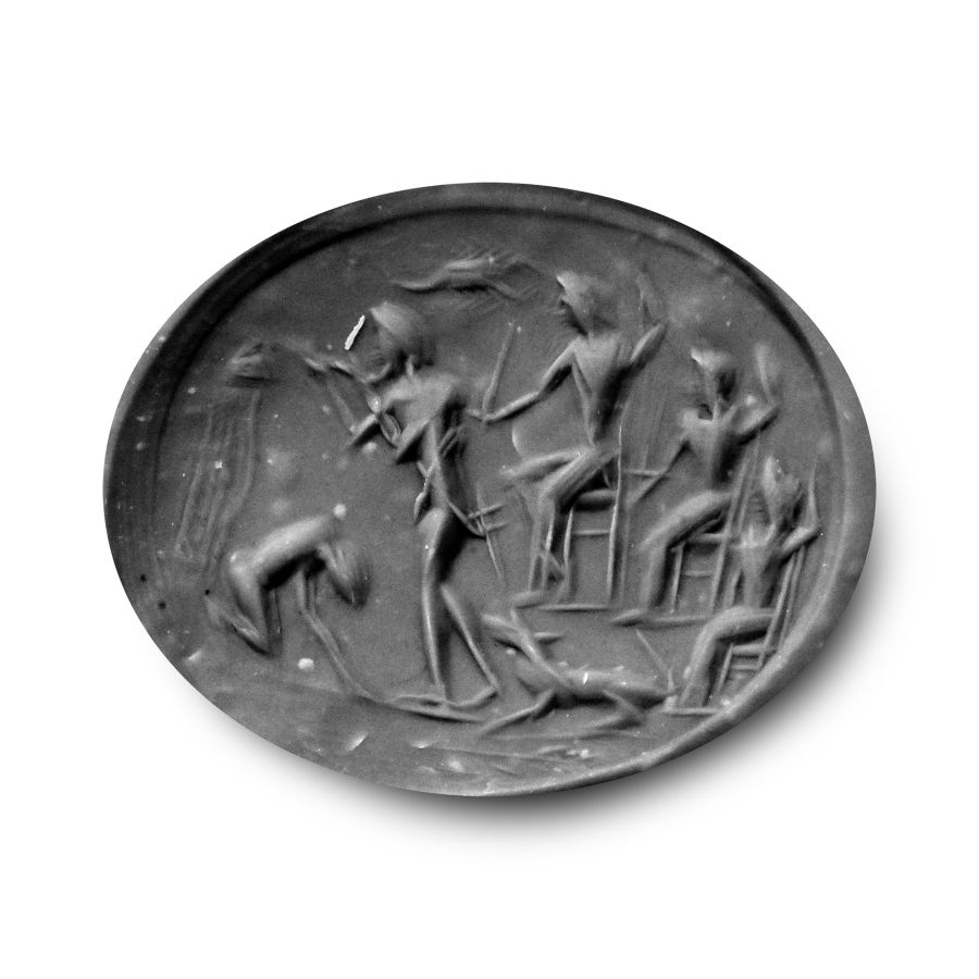 Large Roman Carnelian Gemstone with Ritual Scene