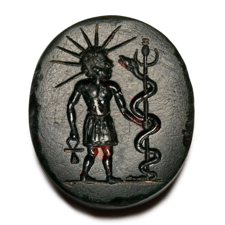 Roman Gnostic Green Jasper Gemstone