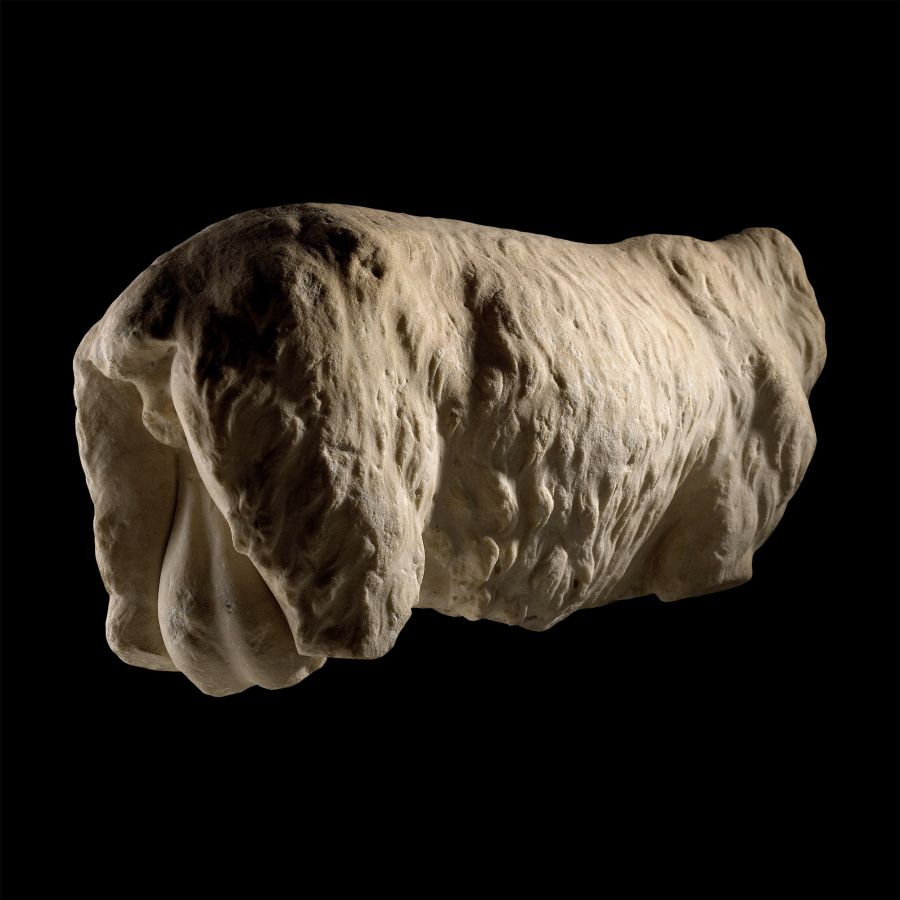 Life-Size Roman Marble Torso of a Ram