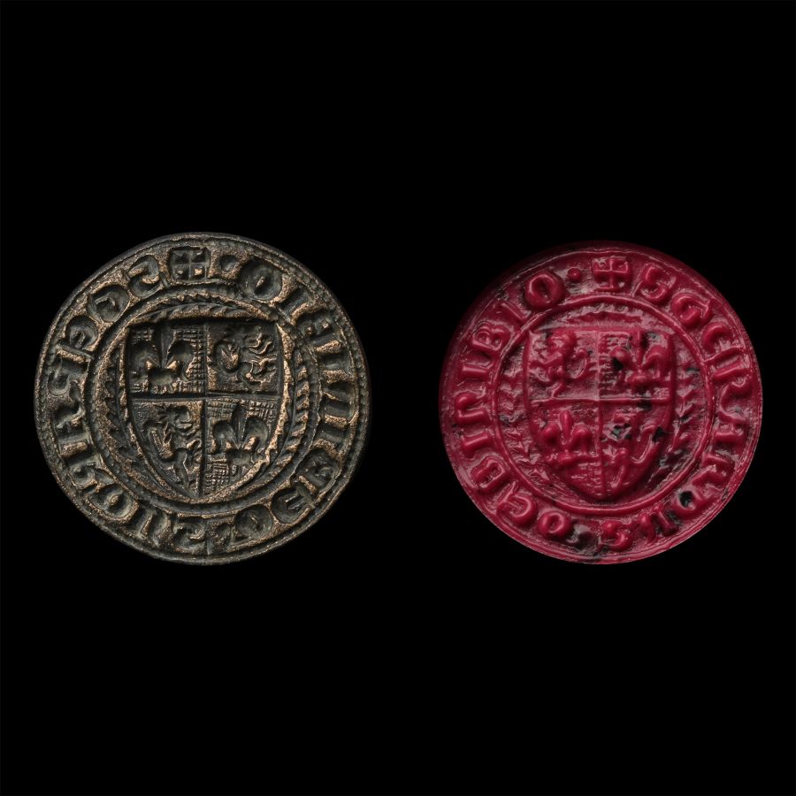 Medieval Bronze Heraldic Personal Seal Matrix