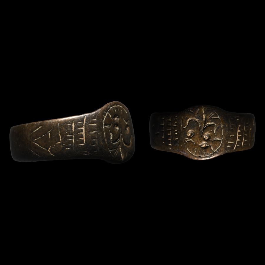 Medieval Bronze Ring with Fleur