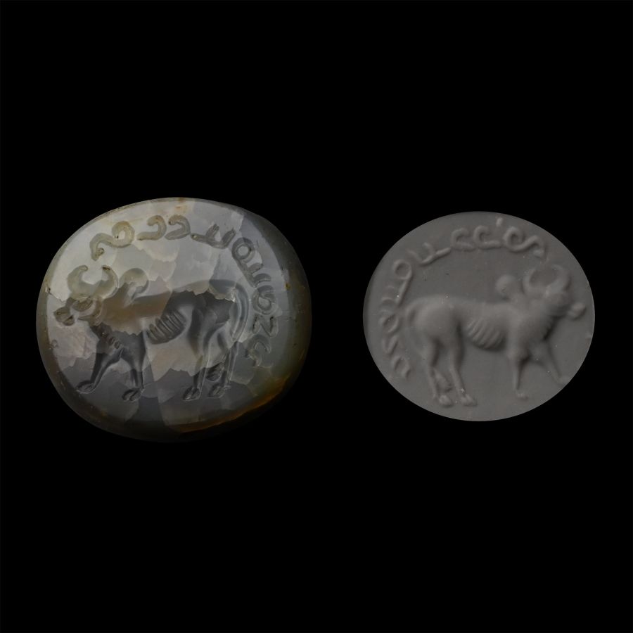 Kushan-Sasanian Chalcedony Stamp Seal