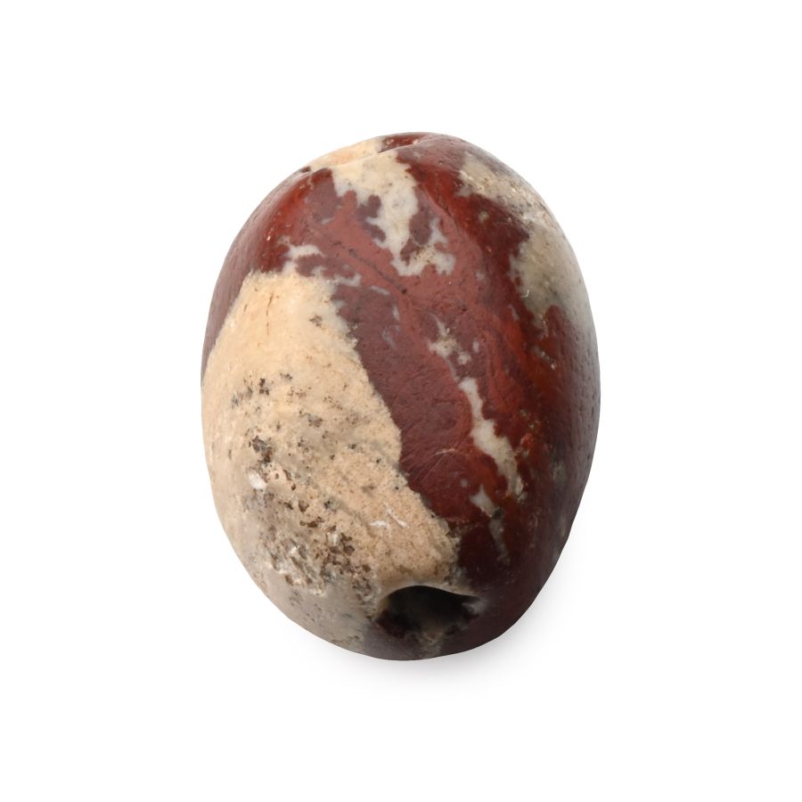 Western Asiatic Red and White Jasper Scaraboid with Semitic Inscription