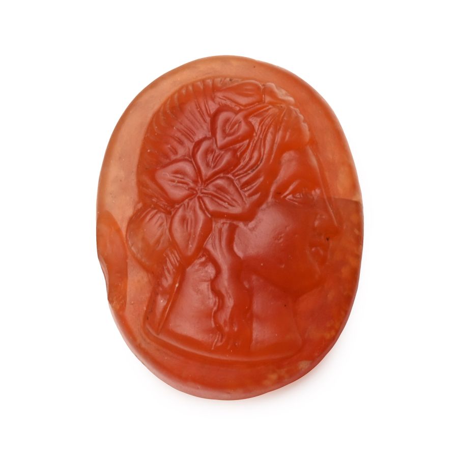 Post Classical Carnelian Gemstone with Head of Dionysus
