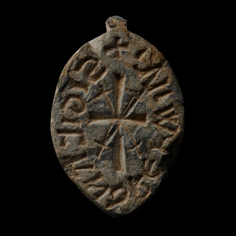 Large Medieval Lead Seal Matrix for Andrew, son of William