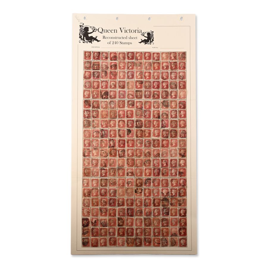 Queen Victoria Perforated 240 Penny Red Stamp Reconstructed Sheet