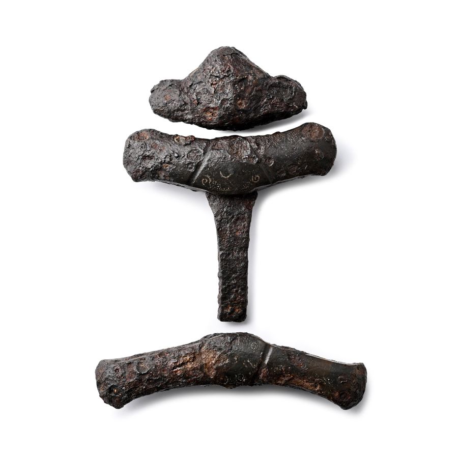 Viking Iron Sword Pommel, Upper Guard and Lower Guard