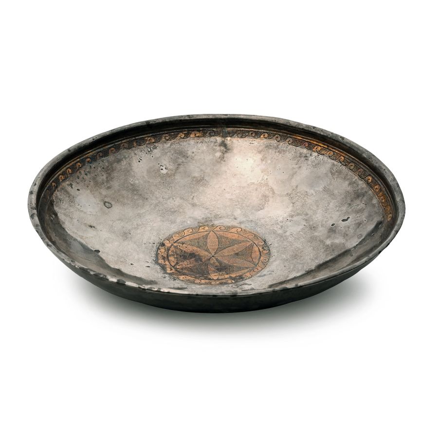 Eastern Greek Parcel-Gilt Bowl with Inscription