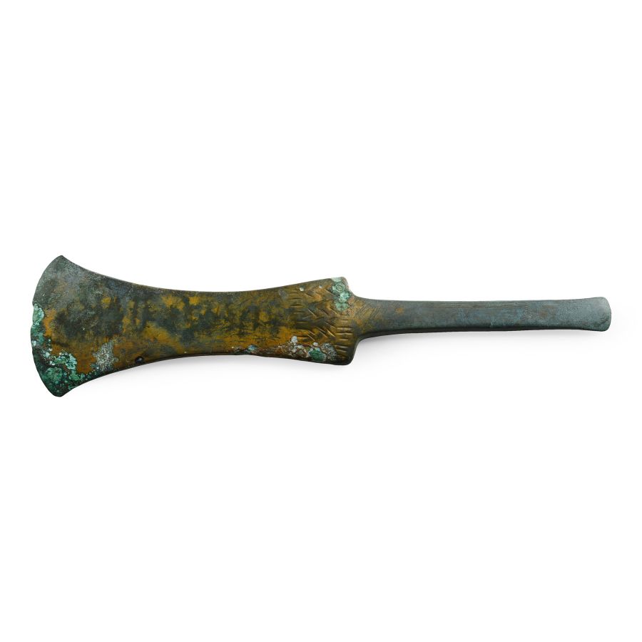 Bronze Age Tanged Copper Flat Axehead