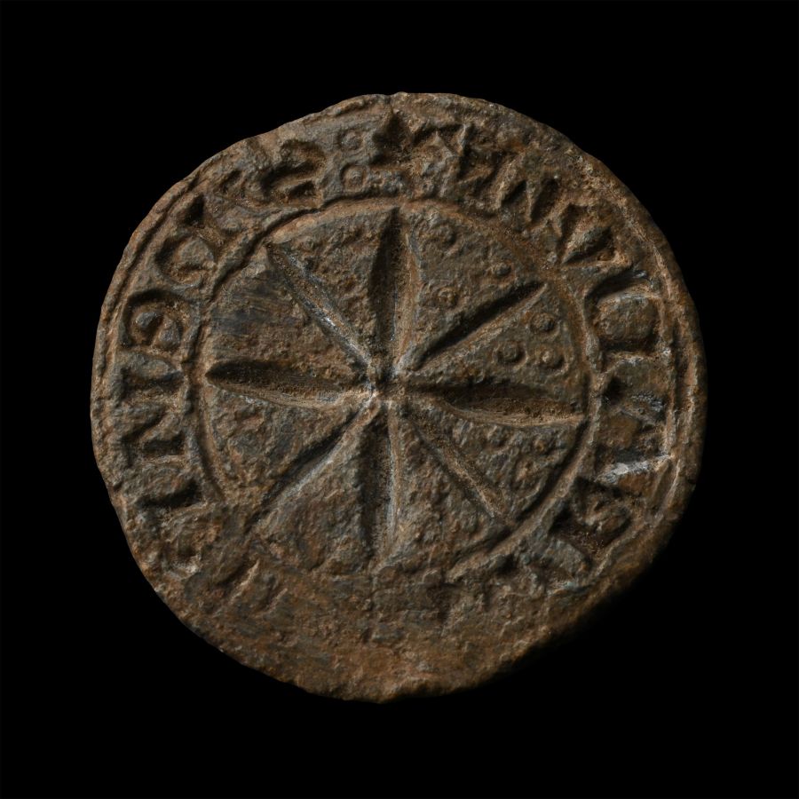 Medieval Round Lead Seal Matrix for Henry, son of Ralf