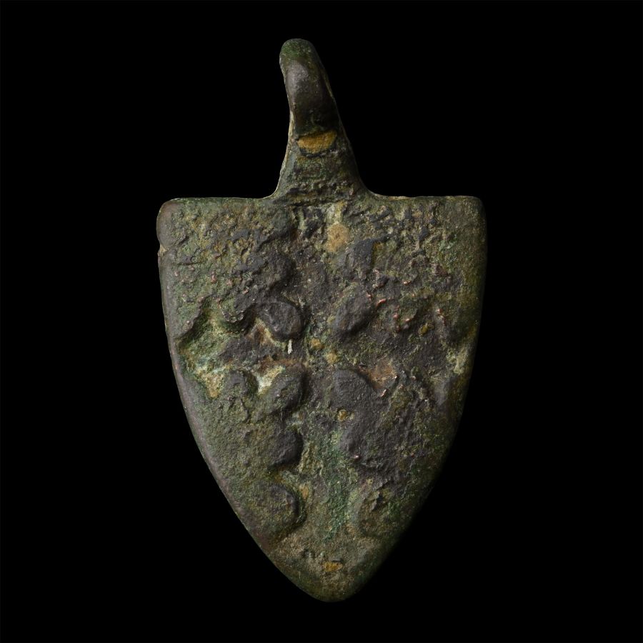 Medieval Knight's Gilt Bronze Heraldic Horse Harness Pendant