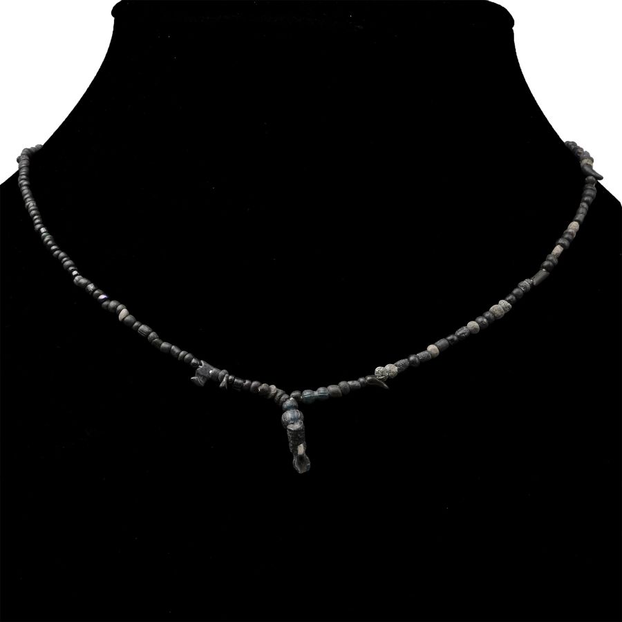 Roman Black Glass and Other Bead Necklace String