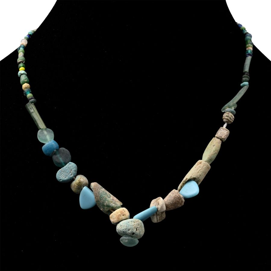 Western Asiatic Glass and Stone Bead Necklace String