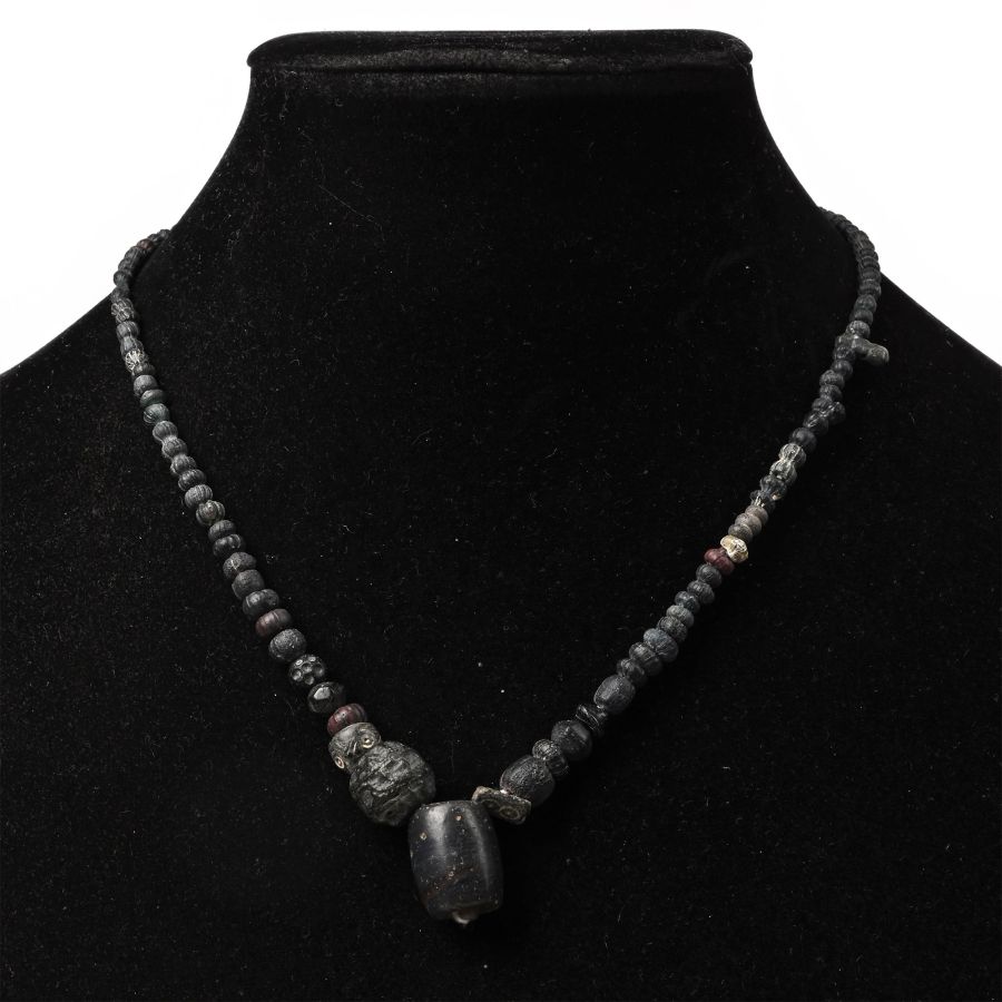 Western Asiatic Glass and Stone Bead Necklace String
