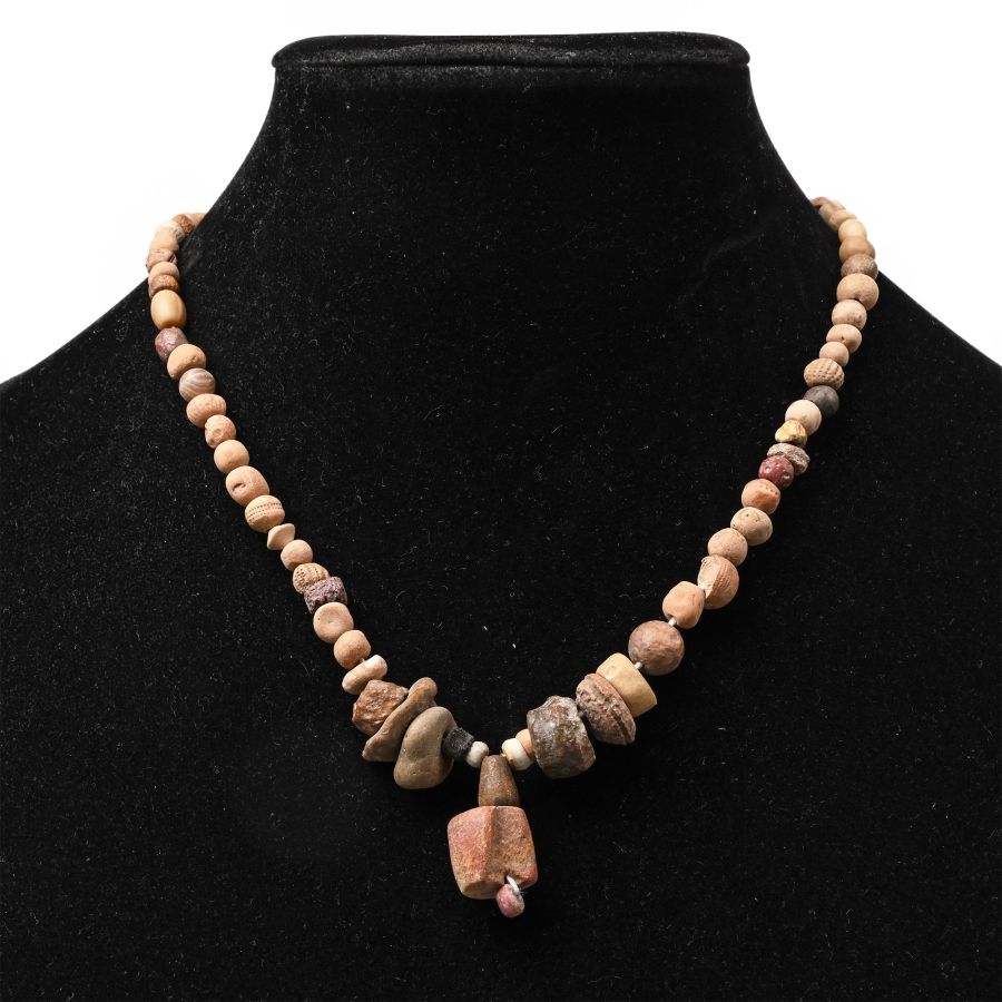 Western Asiatic Glass and Stone Bead Necklace String