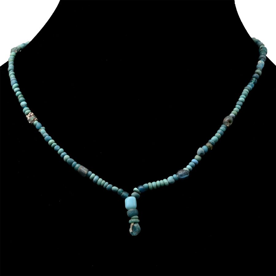 Achaemenid Blue Glass and Other Bead Necklace String