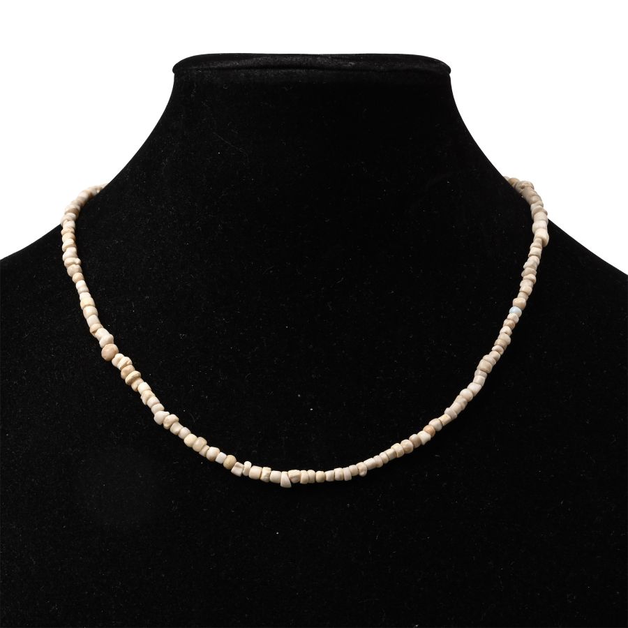Western Asiatic White Stone Bead Necklace String