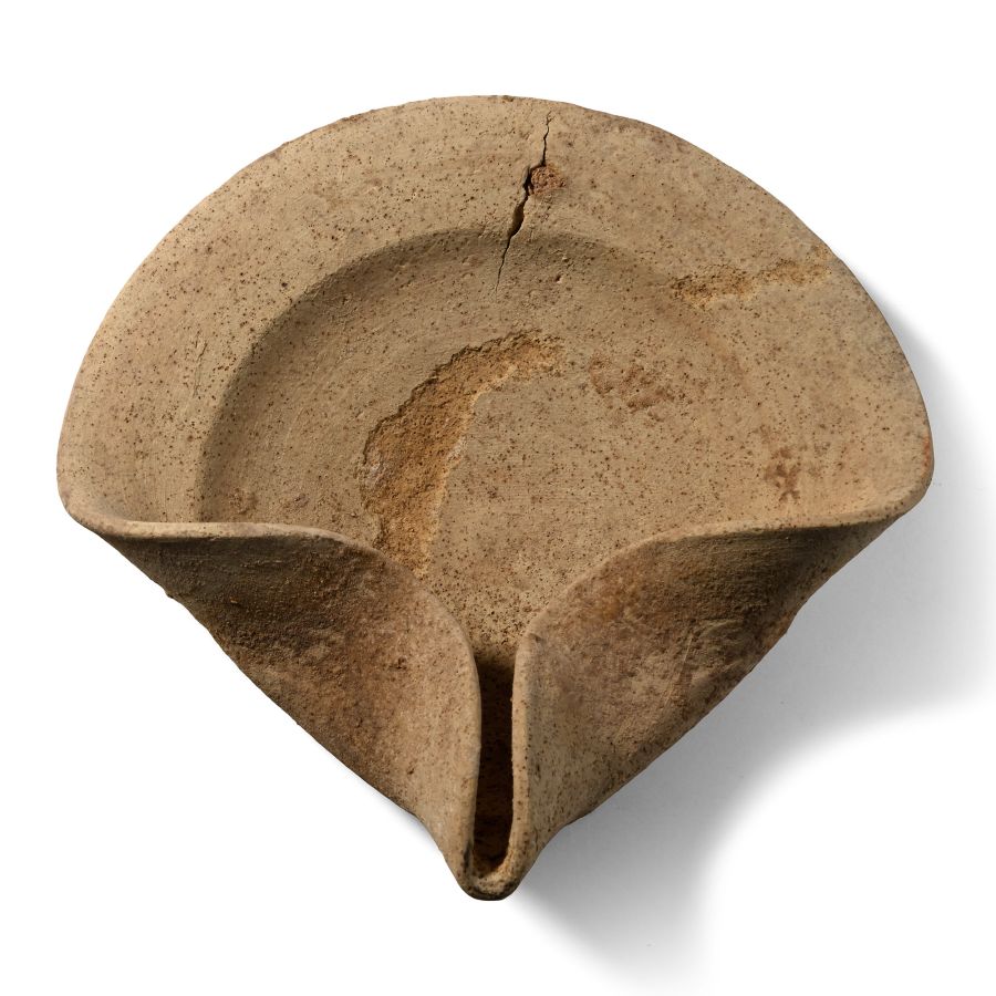 Greek Terracotta Cocked Hat Oil Lamp