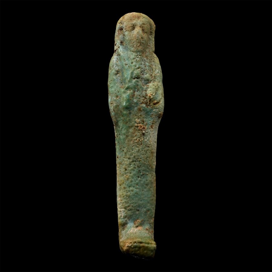 Egyptian Blue Glazed Faience Shabti Figure
