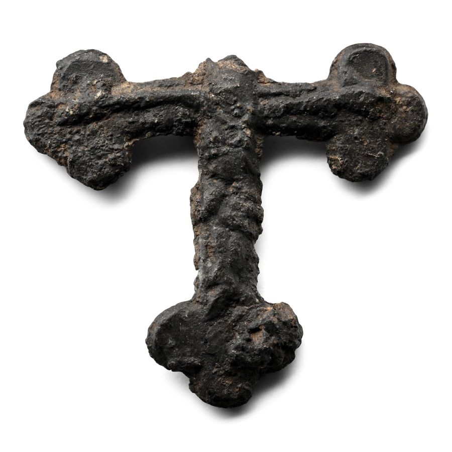 Medieval Pewter Pilgrim's Badge with Christ on Cross