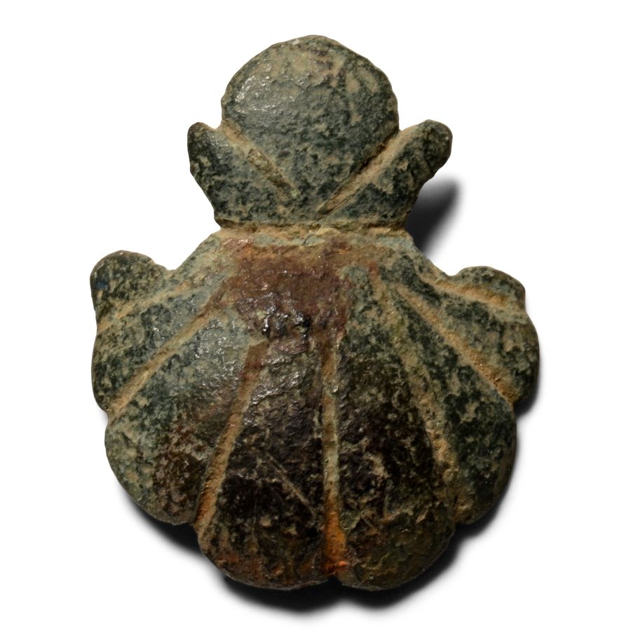 Medieval Bronze Scallop Shell Belt Mount