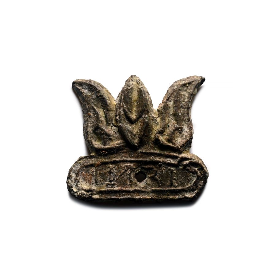 Medieval Pewter Pilgrim's Badge with Crown and INRI