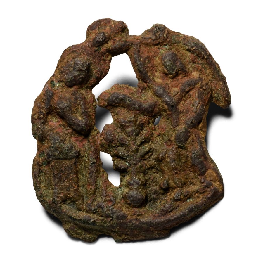 Medieval Bronze Figural Mount