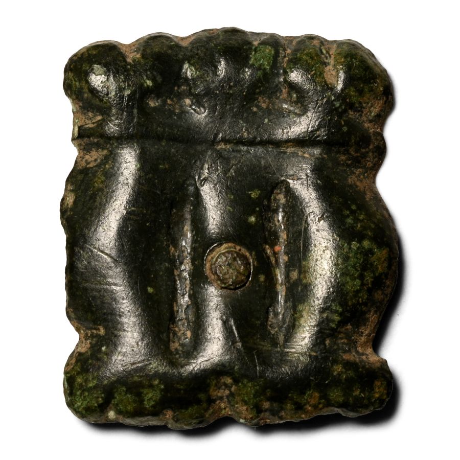 Medieval Bronze Belt Mount with 'M' for Maria